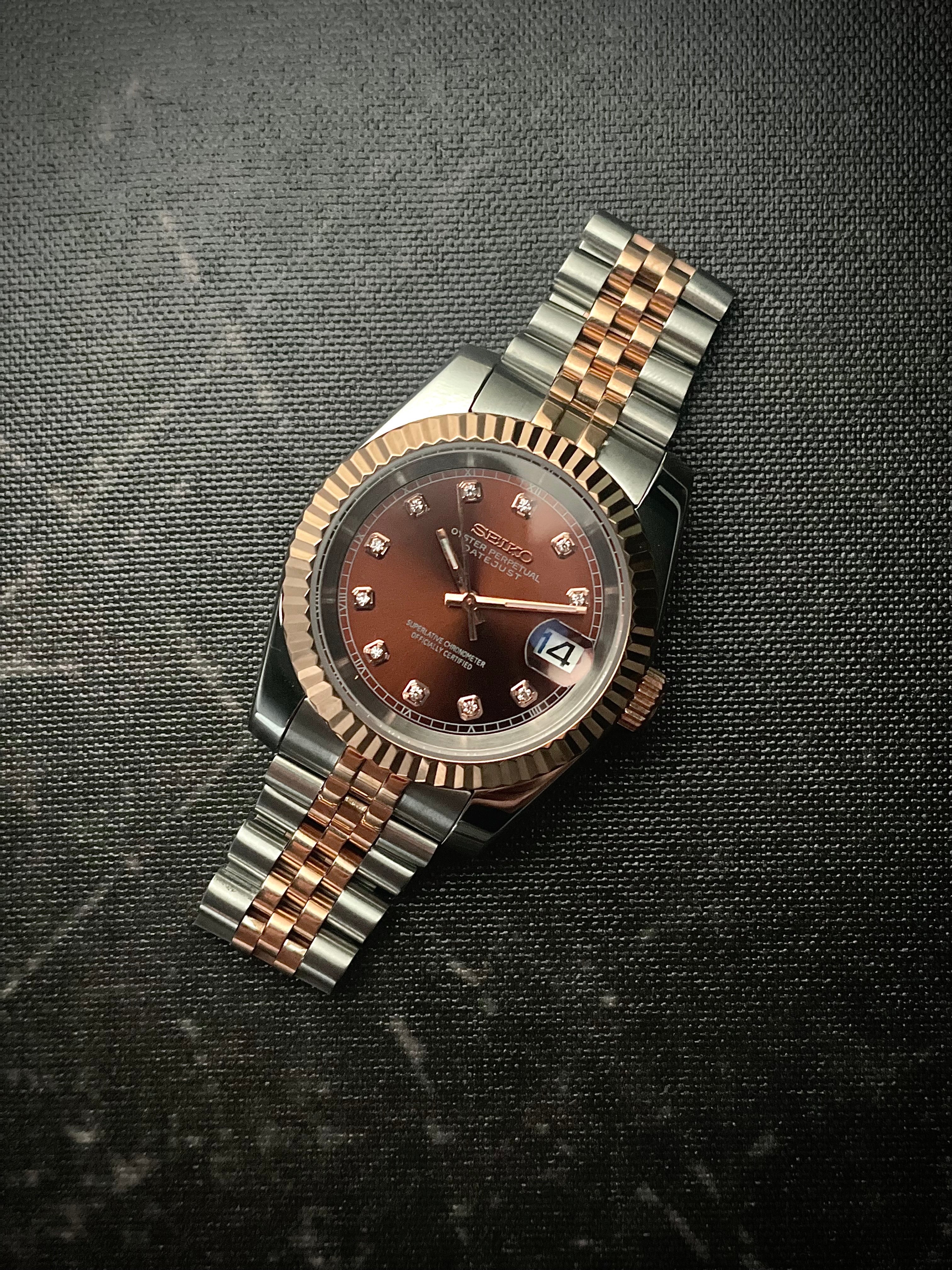 TwoTone rose gold Datejust Seiko mod