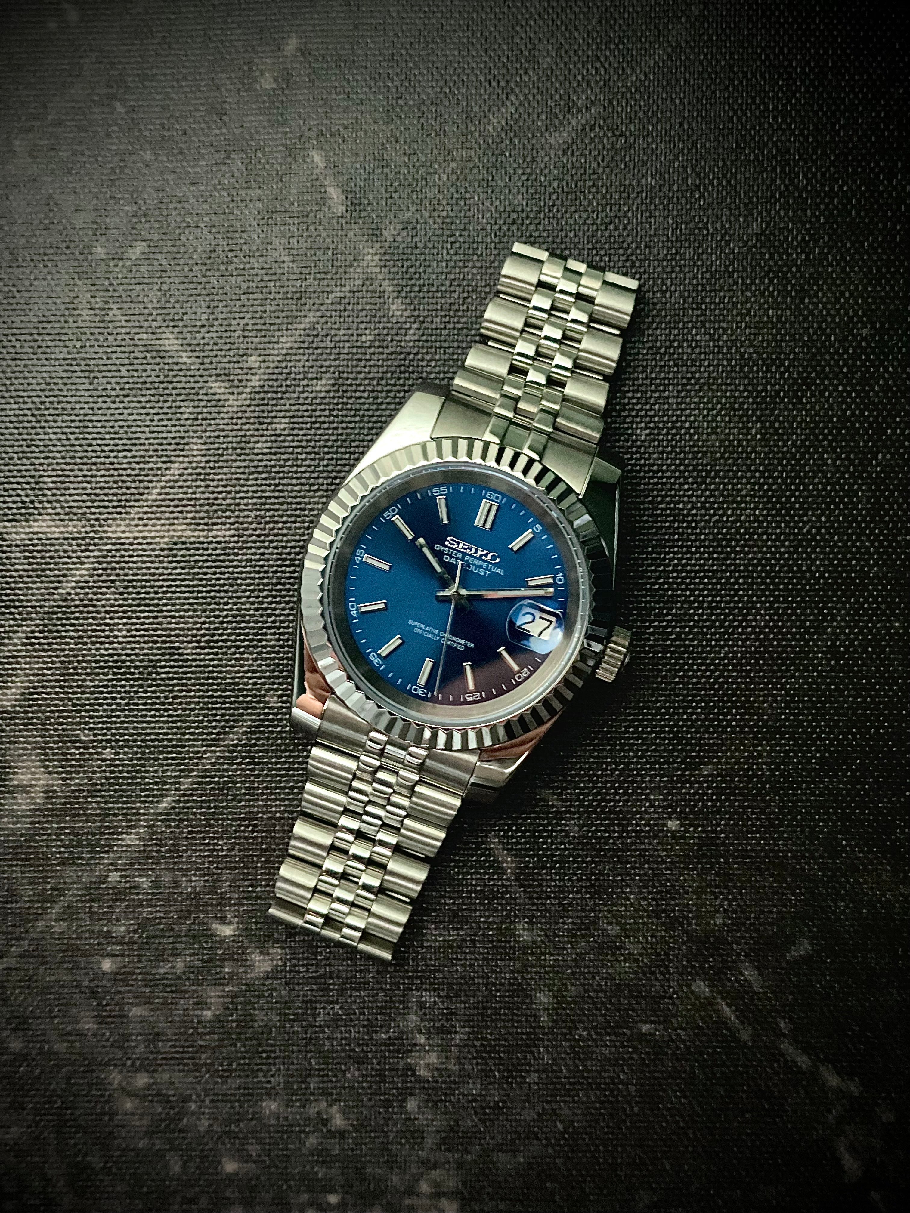 Classic blue Datejust Seiko mod