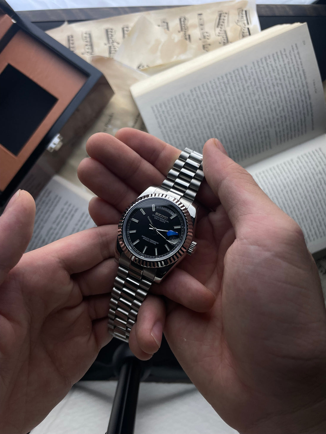 Classic black Datejust Seiko mod