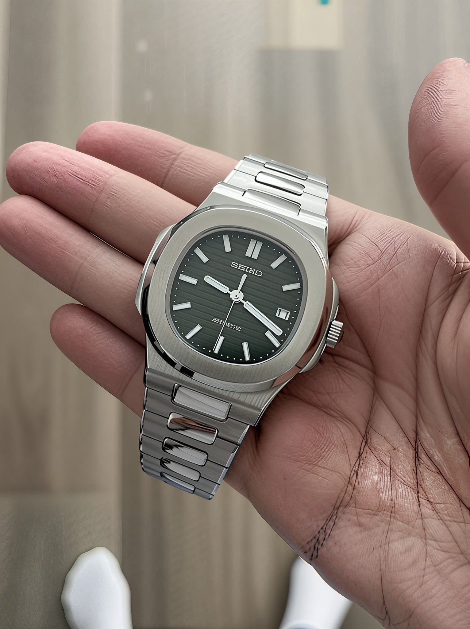 Olive Nautilus Seiko mod