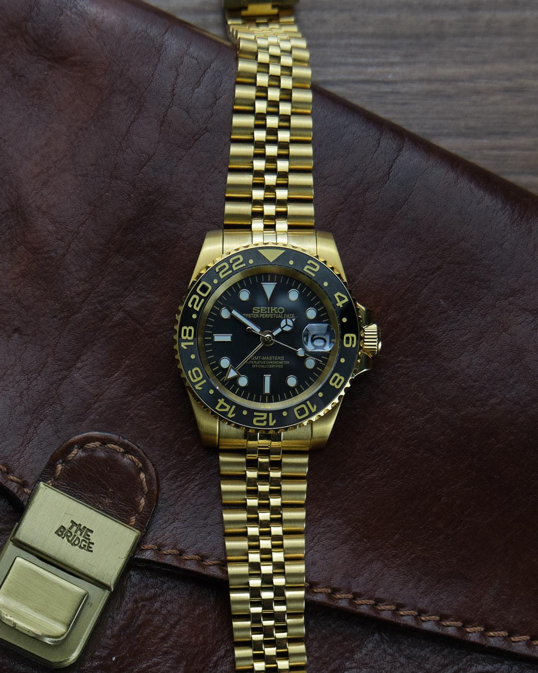 Gold GMT Seiko mod