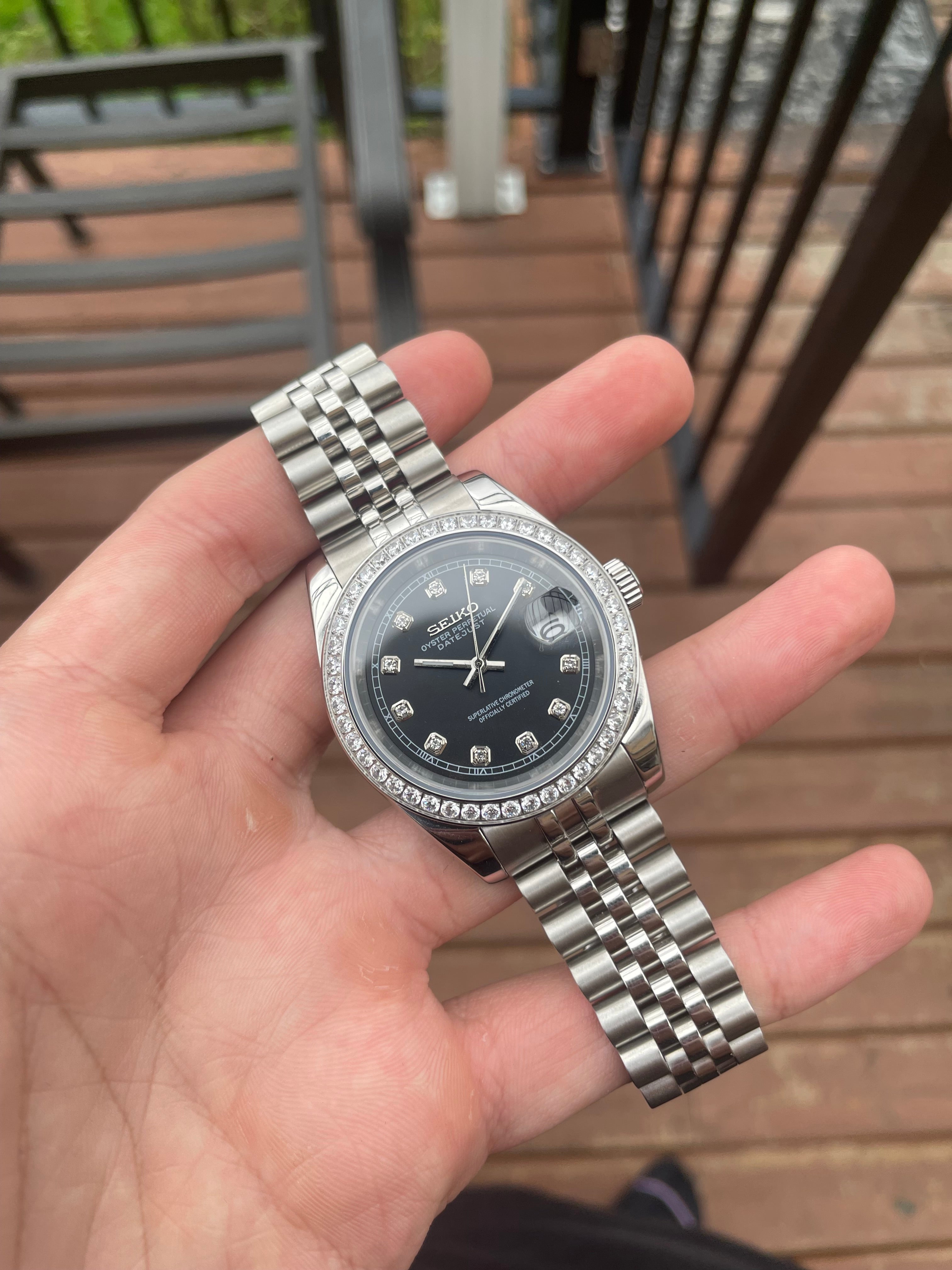 Black ice Datejust Seiko mod