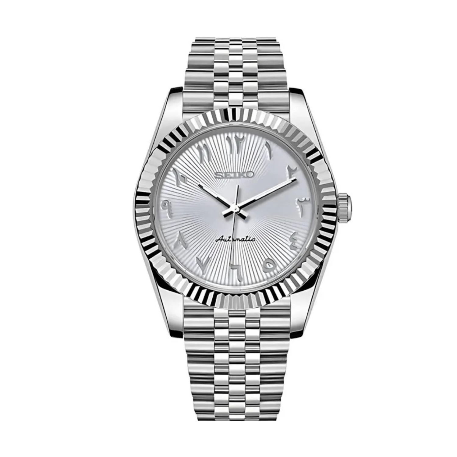 White Arabic Datejust Seiko mod