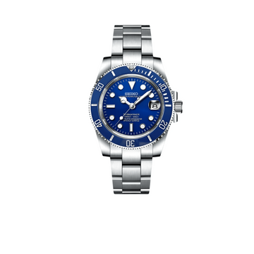 Blue Submariner Seiko mod